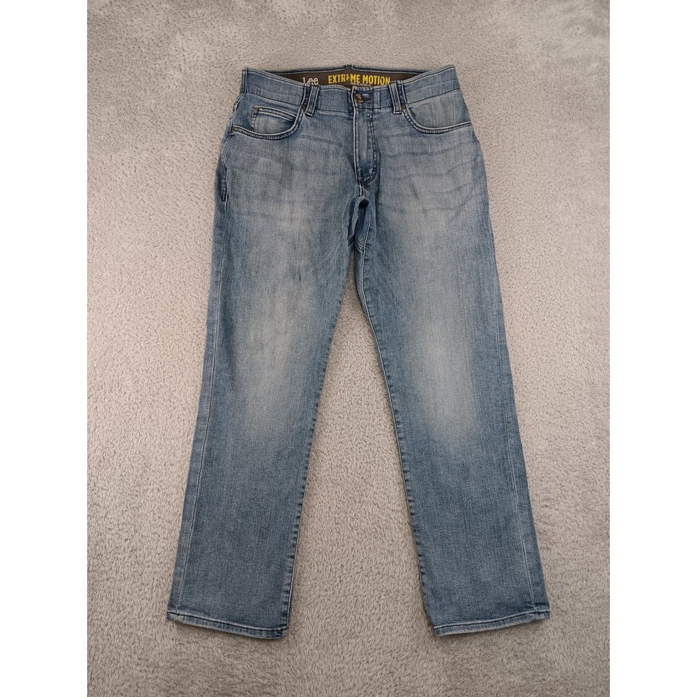 Lee Jeans Men 31x29 (Tag 31x30) Blue Extreme Motion Straight Fit Tapered Stretch